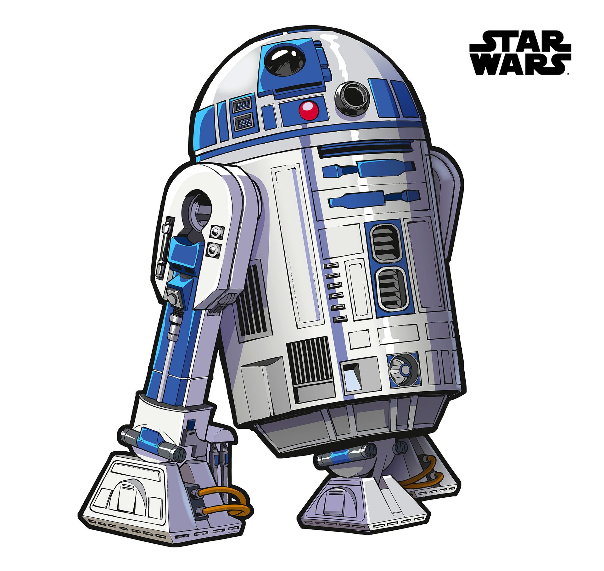 Selbstklebende Vlies Fototapete/Wandtattoo - Star Wars XXL R2D2 - Größe 127 x 120 cm