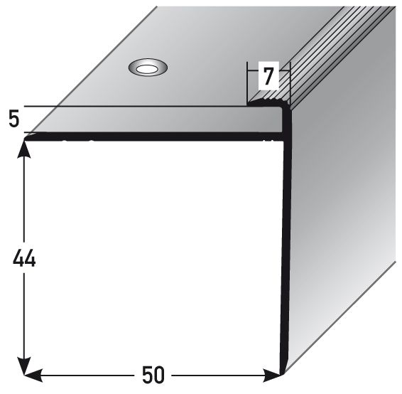 Einschubprofil 5 mm mit 44 mm Nase goldfarbig 715207 270cm 270 cm