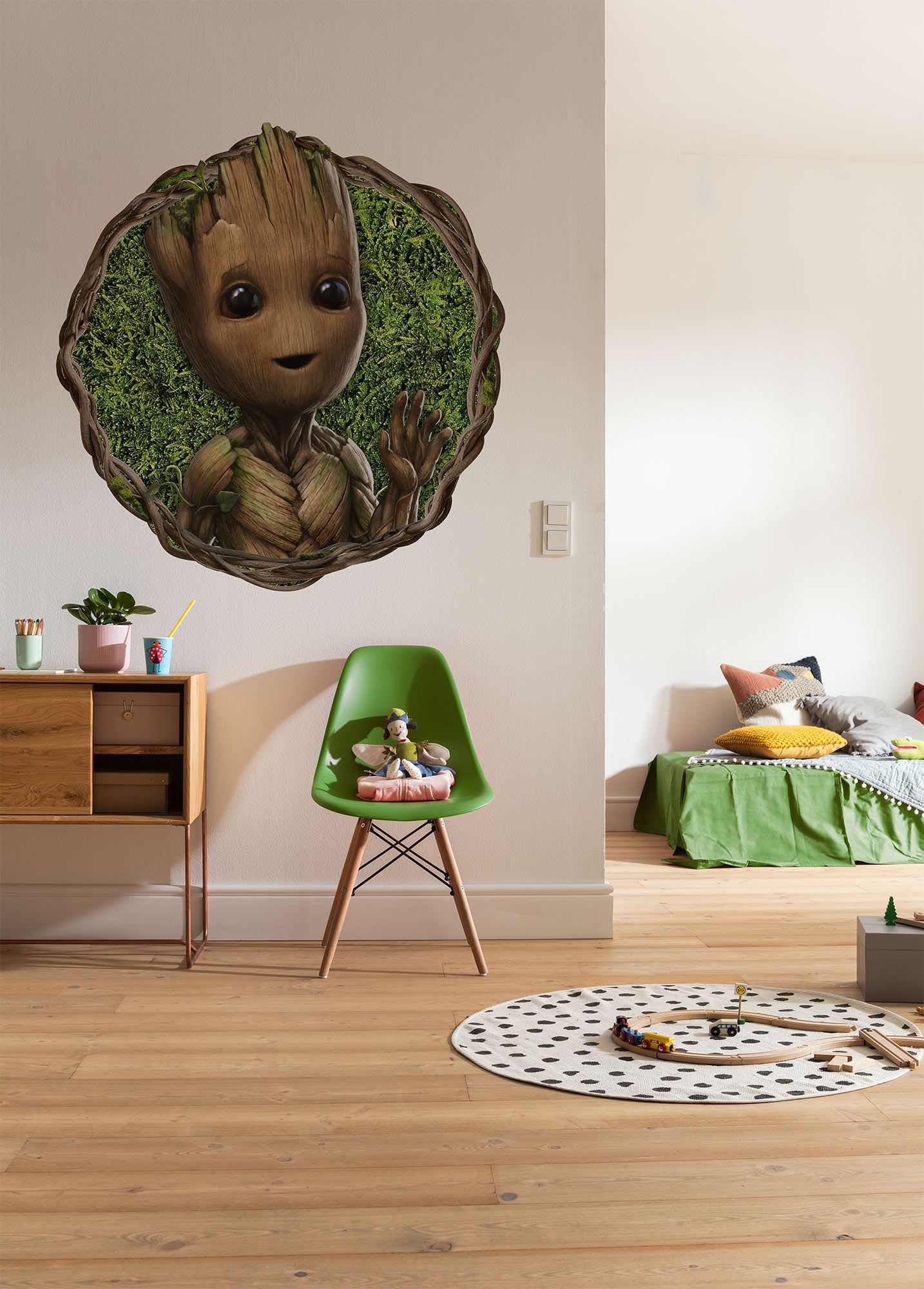 Selbstklebende Vlies Fototapete/Wandtattoo - Groot Little Twig  - Größe 125 x 125 cm