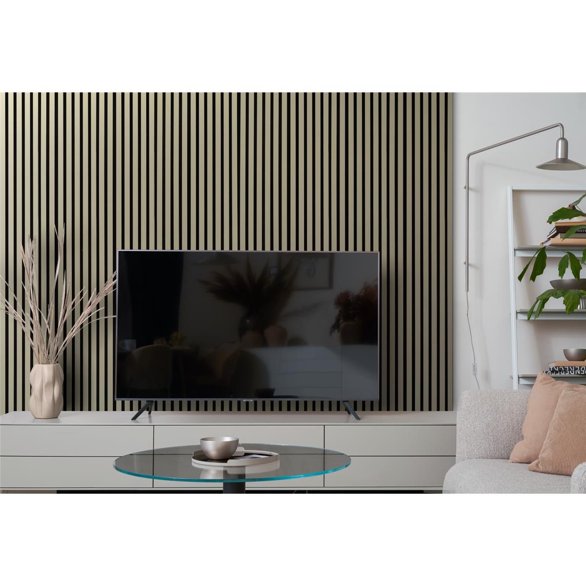 Wandpaneele AKUSTIK MDF und Recycling Filz OLIVE Grün 3,18m² - 4 Stck. 265 cm x 30 cm