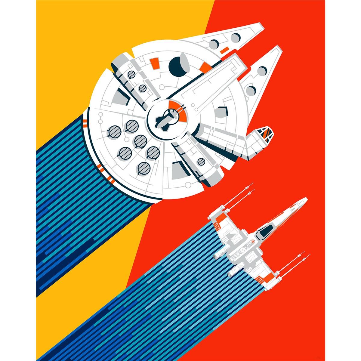 Vlies Fototapete - Star Wars Wingman Back to 70´s  - Größe 200 x 250 cm