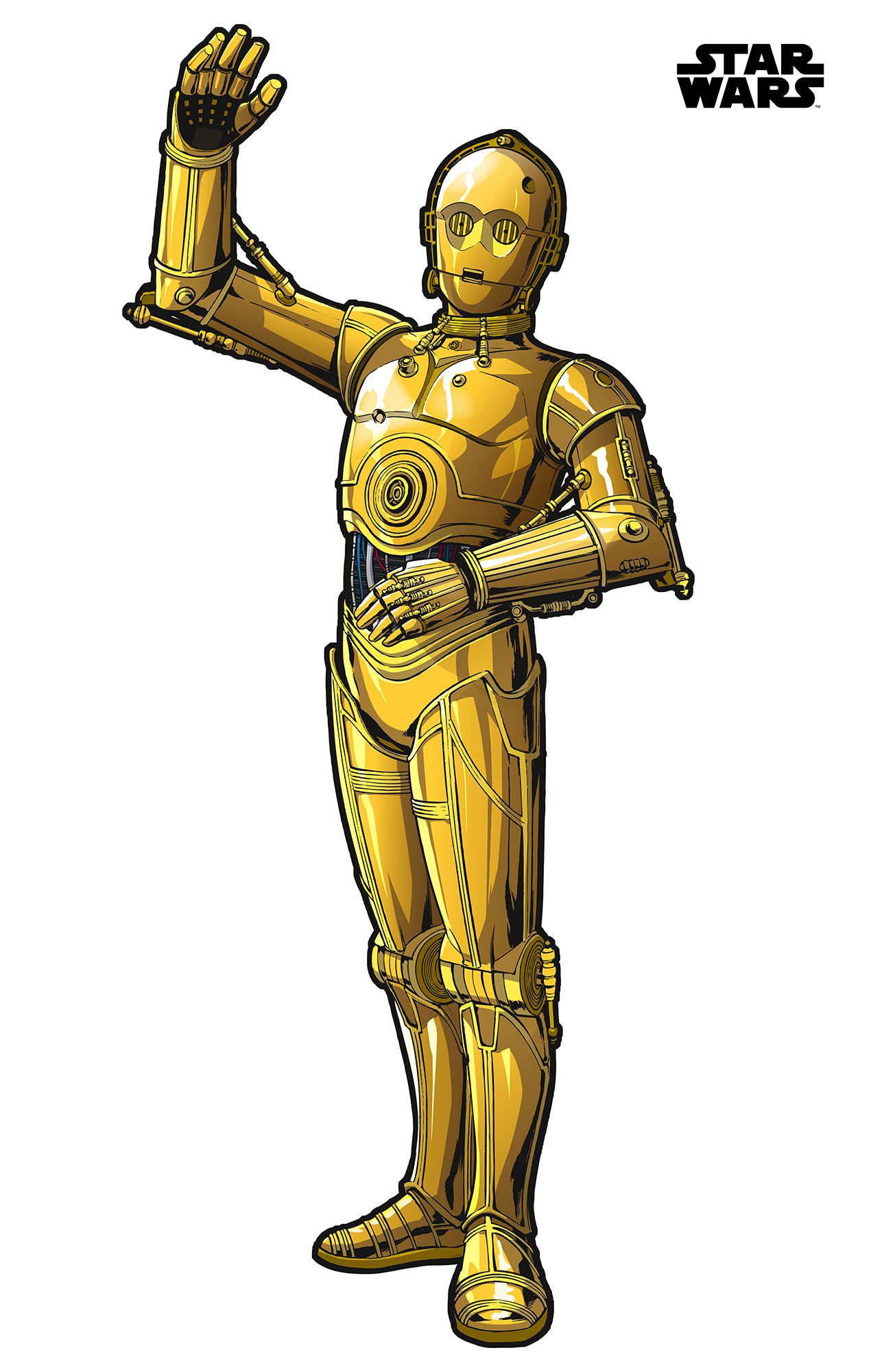 Selbstklebende Vlies Fototapete/Wandtattoo - Star Wars XXL C-3PO - Größe 127 x 200 cm