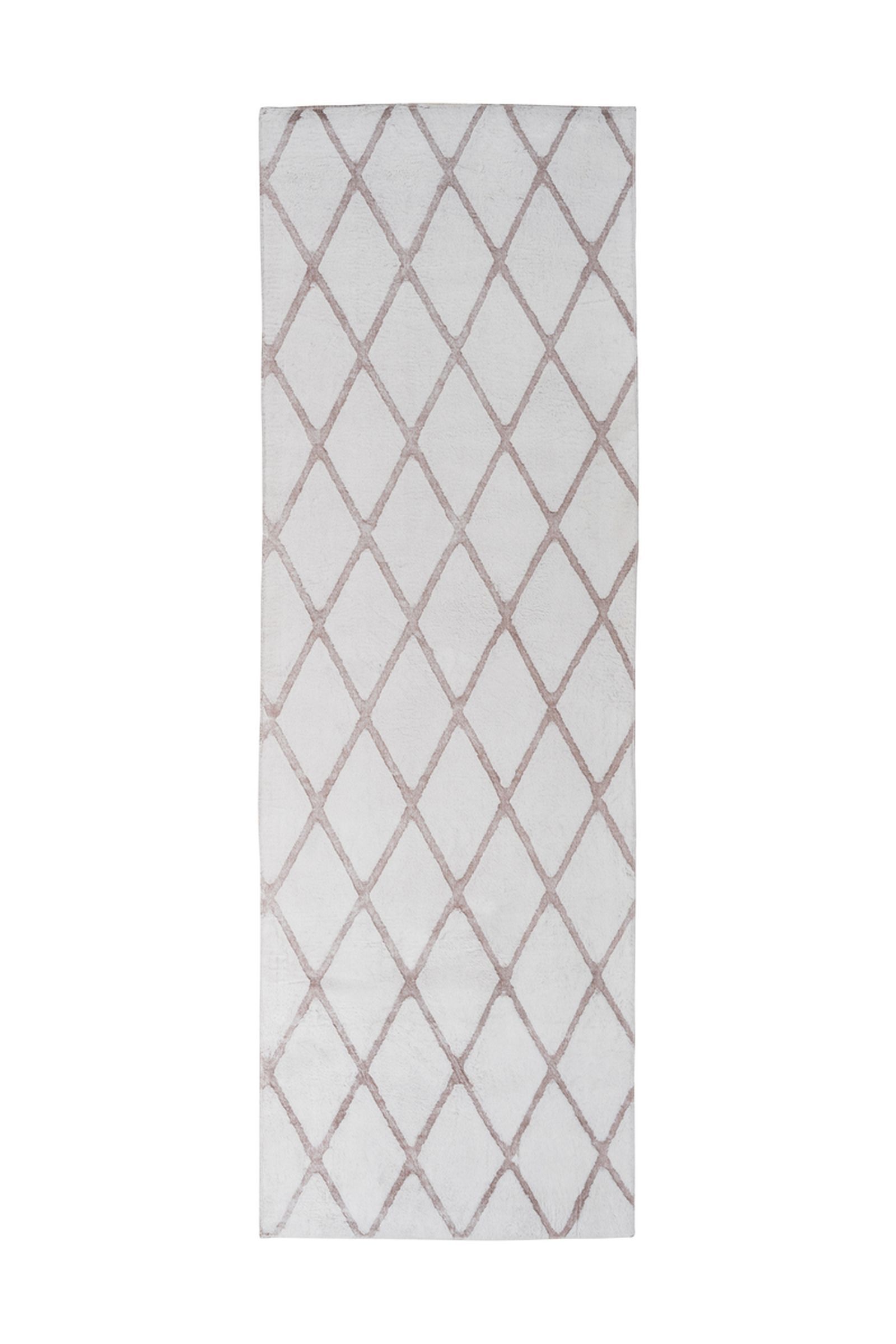 Teppich Vivica 225 Weiß / Taupe 80 cm x 250 cm