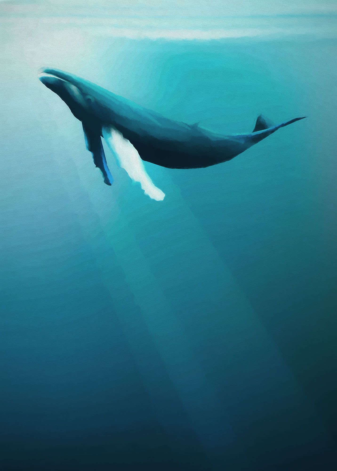 Vlies Fototapete - Artsy Humpback Whale - Größe 200 x 280 cm