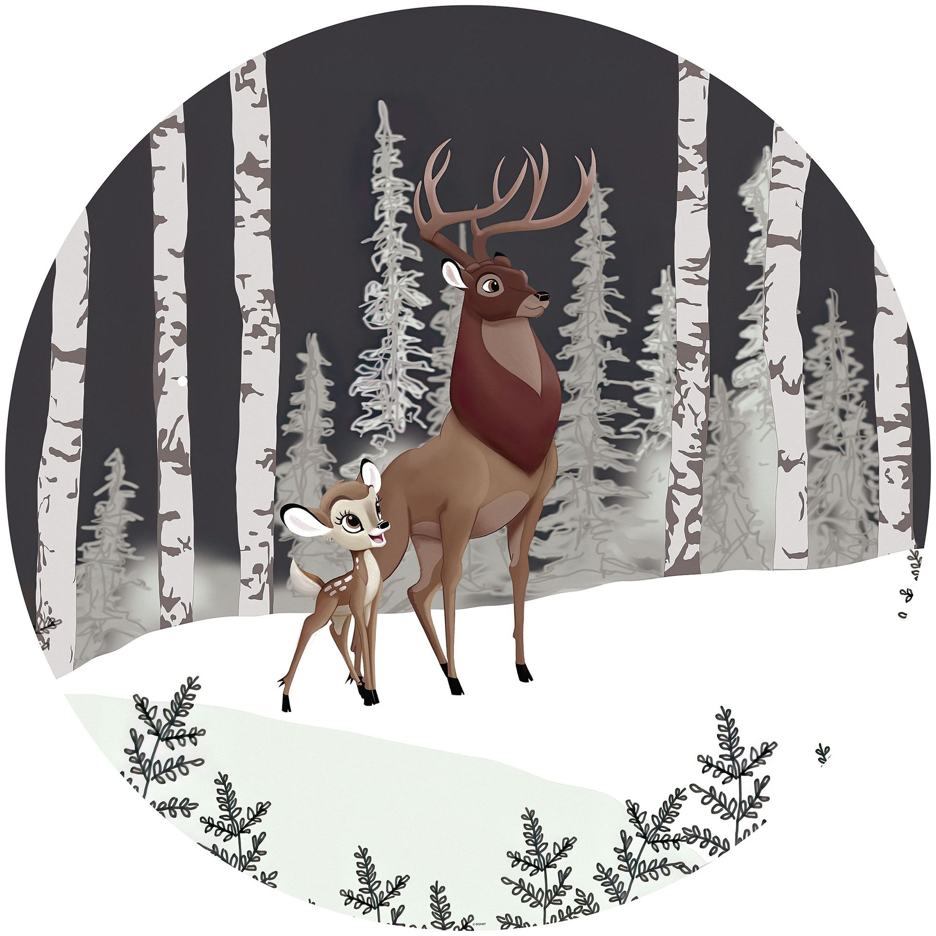 Selbstklebende Vlies Fototapete/Wandtattoo - Bambi Great Prince - Größe 125 x 125 cm