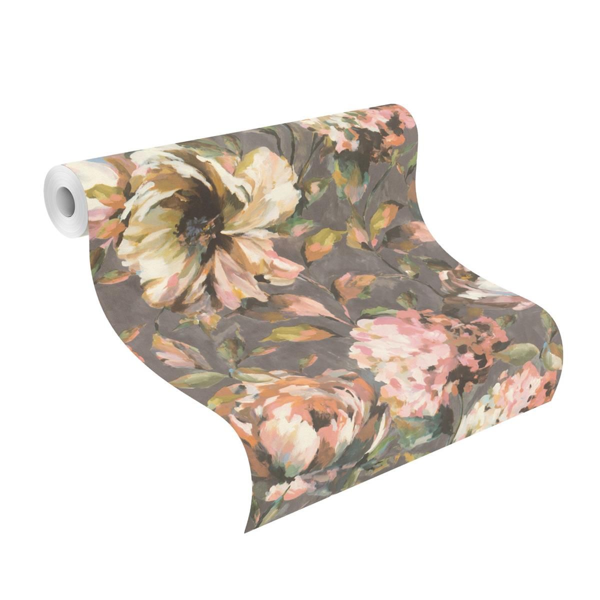 Tapete Nature Floral Vinyltapete Mauve versetzter Ansatz 53 cm x 10,05 m