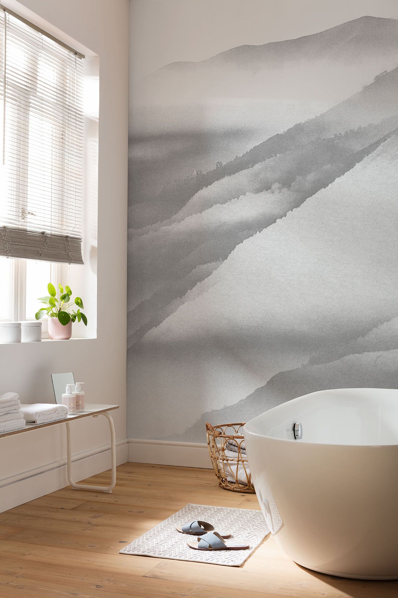 Vlies Fototapete - White Noise Mountain - Größe 200 x 280 cm