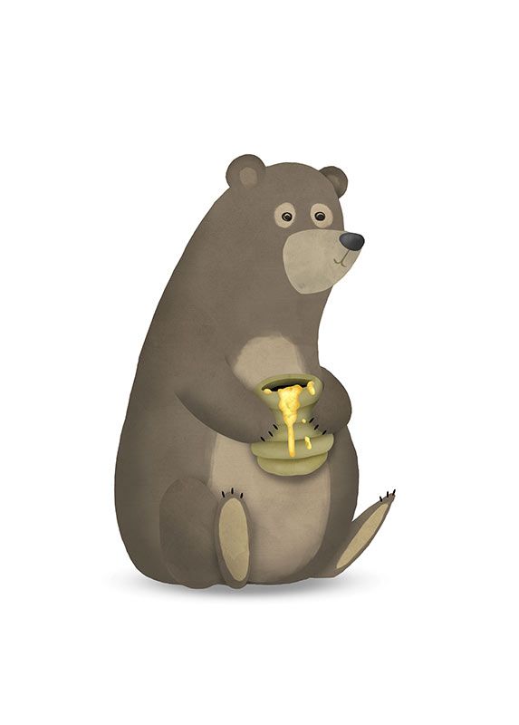 Komar Wandbild - Cute Animal Bear - Größe: 40 x 50 cm
