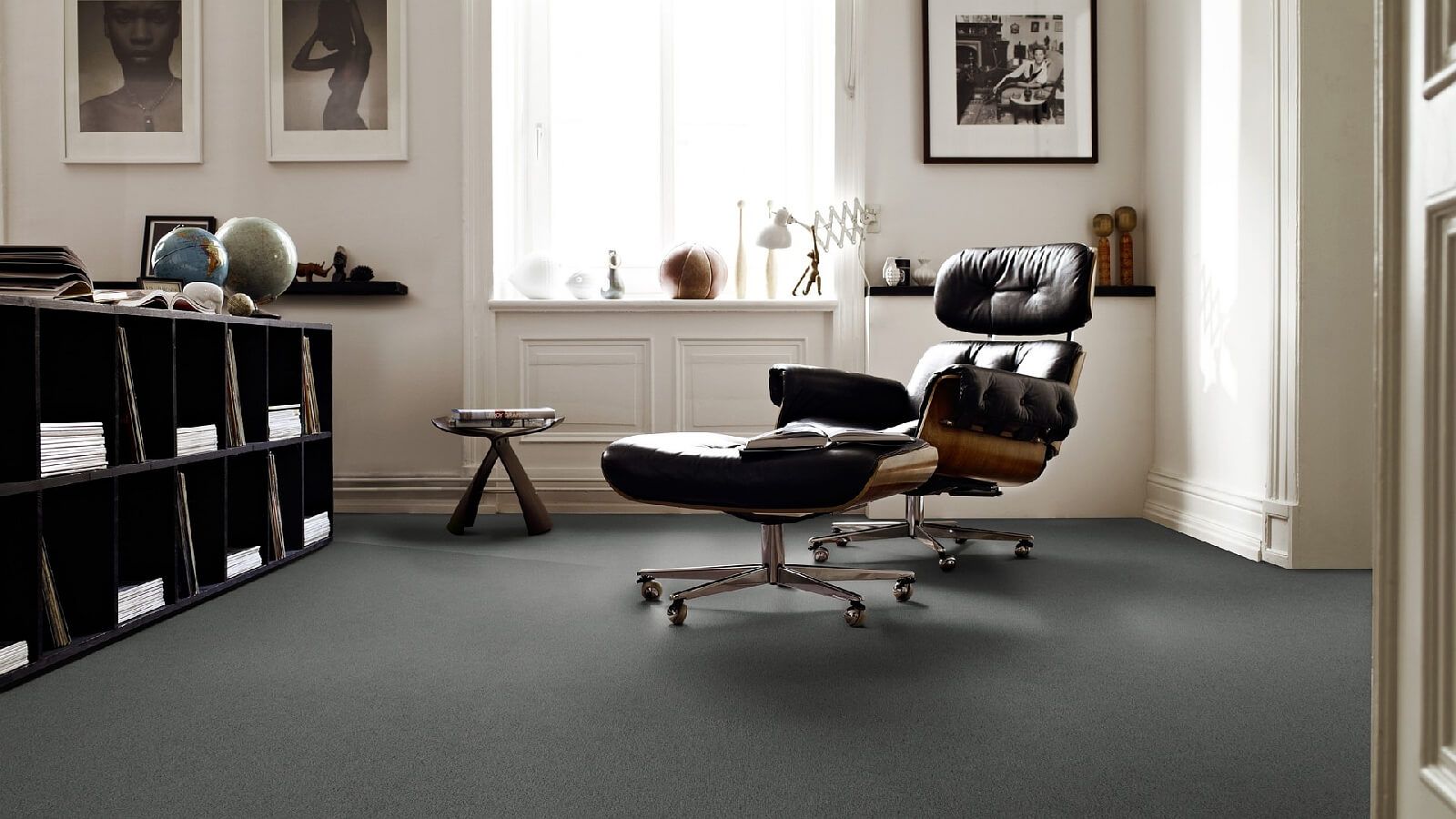 Teppichboden Vorwerk Exclusive 1060 SAFIRA Hochflor Dunkelgrau 54A5 - Rollenbreite 400 cm