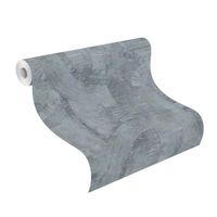 Tapete Modern graphisch Vinyltapete petrol versetzter Ansatz 53 cm x 10,05 m
