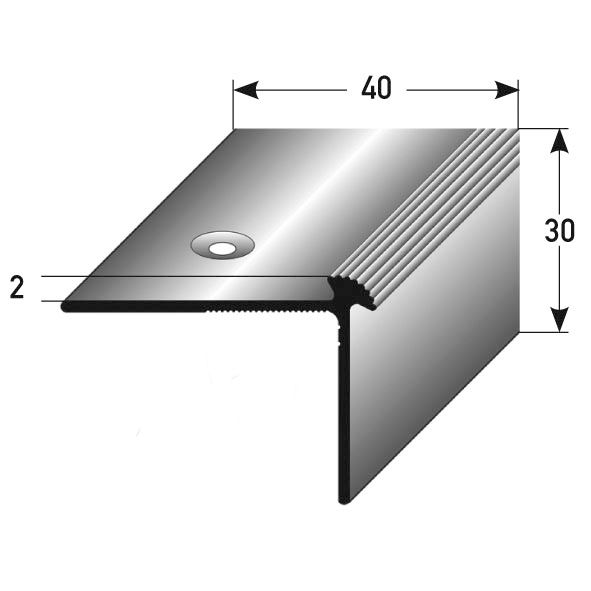 Treppenkante 30 x 40 x 2 mm alu eloxiert 100 x 4 cm