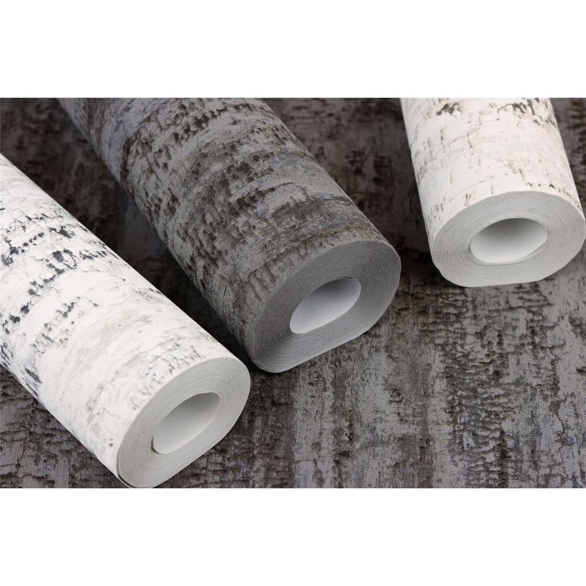 Tapete Modern floral Vinyltapete Anthrazit ansatzfrei 53 cm x 10,05 m