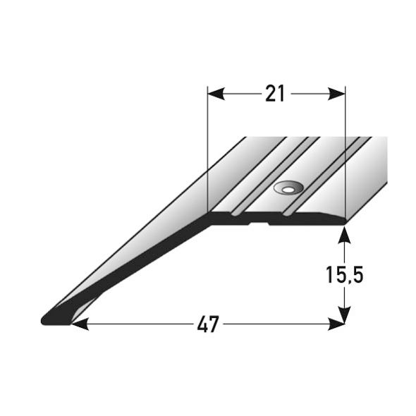 Abschlussprofil 47 x 15 mm alu silber 416715 270cm 270 x 4,7 x 15 cm