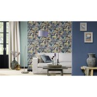 Tapete Basic universell Vinyltapete Dunkelblau ansatzfrei 53 cm x 10,05 m