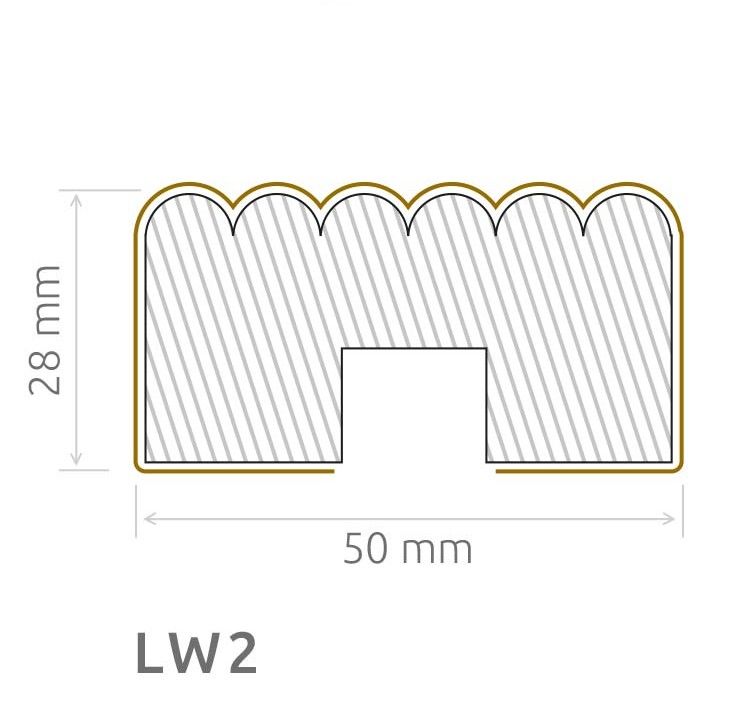 Wand- Akustikpaneel Sonoma Trapez mit 6 Lamellen V1 B/H 48,4 cm / 275 cm