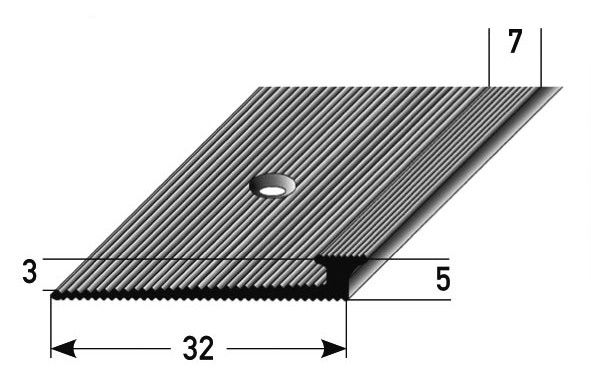 Anstoßprofil 5/3 doppelseitig alu silber 358718 270cm 270 x 5 cm