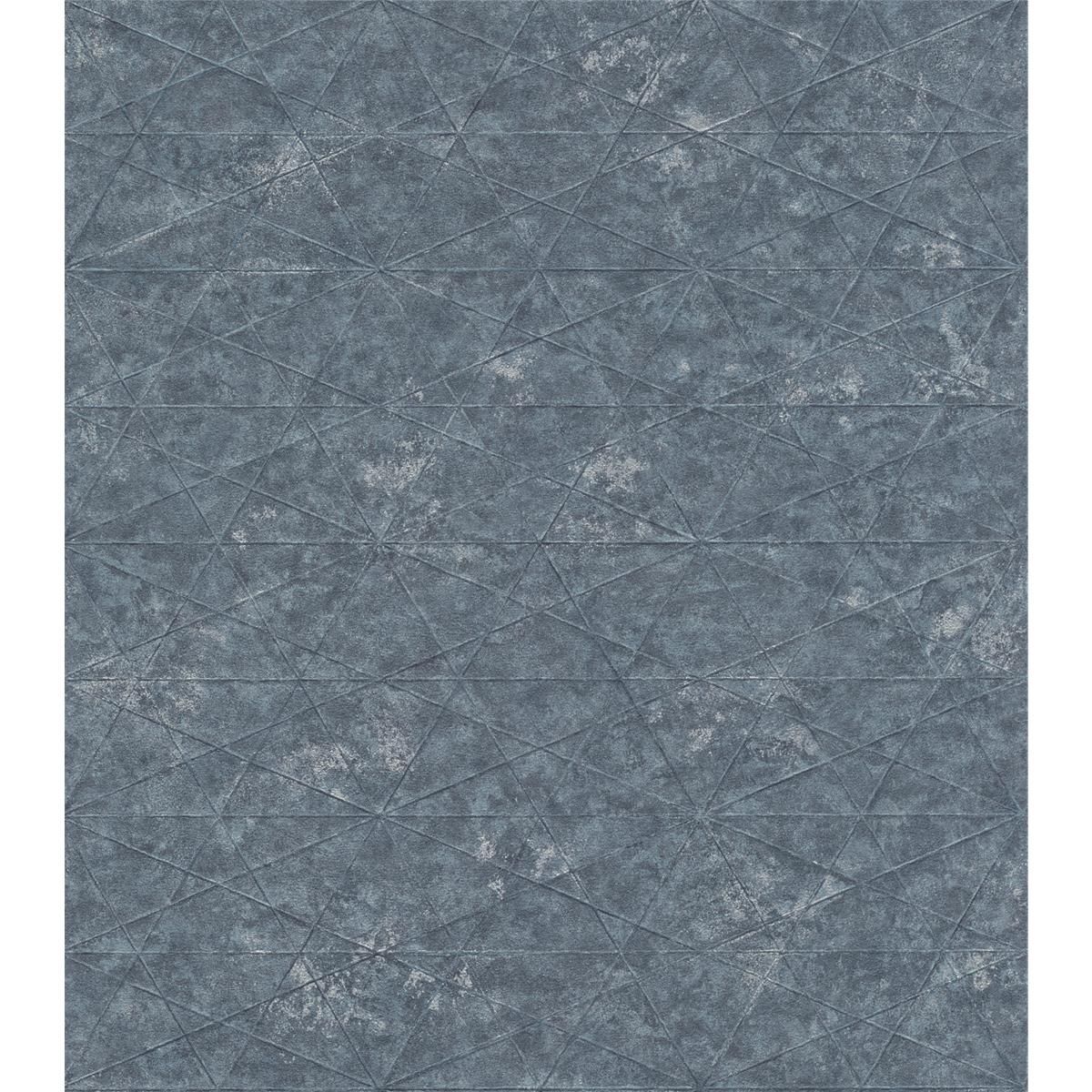 Tapete Modern graphisch Vinyltapete Petrol versetzter Ansatz 53 cm x 10,05 m