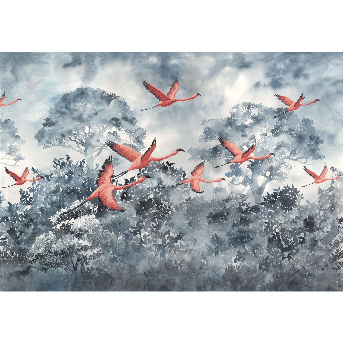 Vlies Fototapete - Flamingos in the Sky - Größe 400 x 280 cm