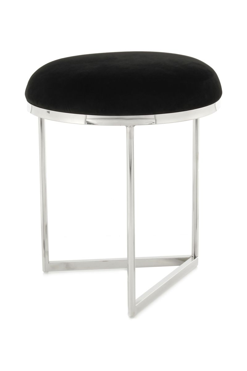 Hocker Wynona 325 Schwarz / Silber - 40 cm (L) x 40 cm (B) x 49 cm (H)