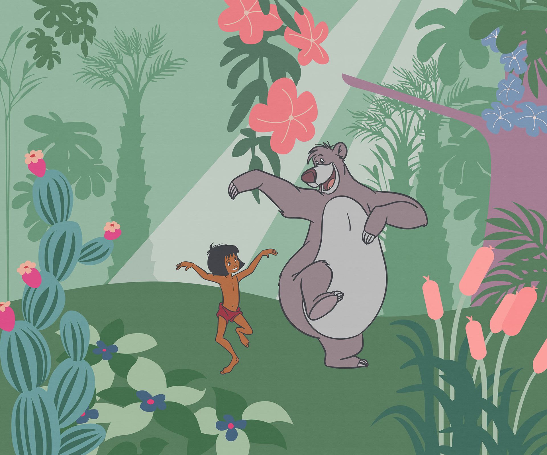 Vlies Fototapete -Jungle Book Just Kidding - Größe 300 x 250 cm