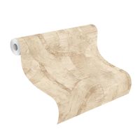 Tapete Modern graphisch Vinyltapete Creme dunkel versetzter Ansatz 53 cm x 10,05 m