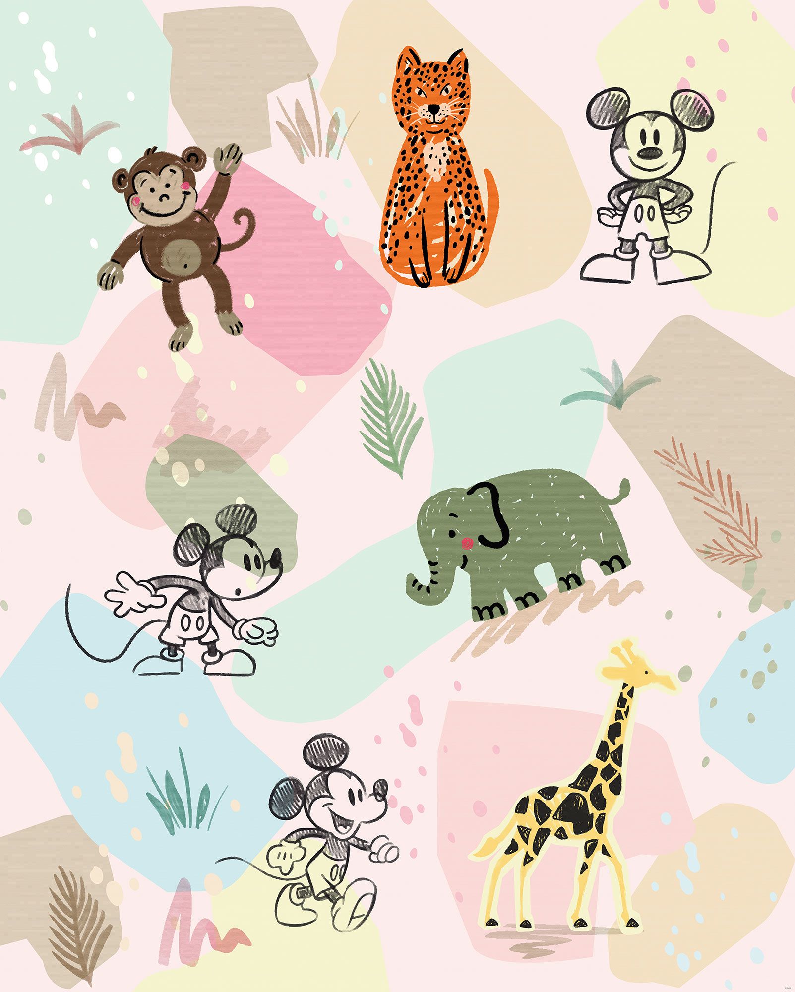 Vlies Fototapete - Mickey Safari - Größe 200 x 250 cm