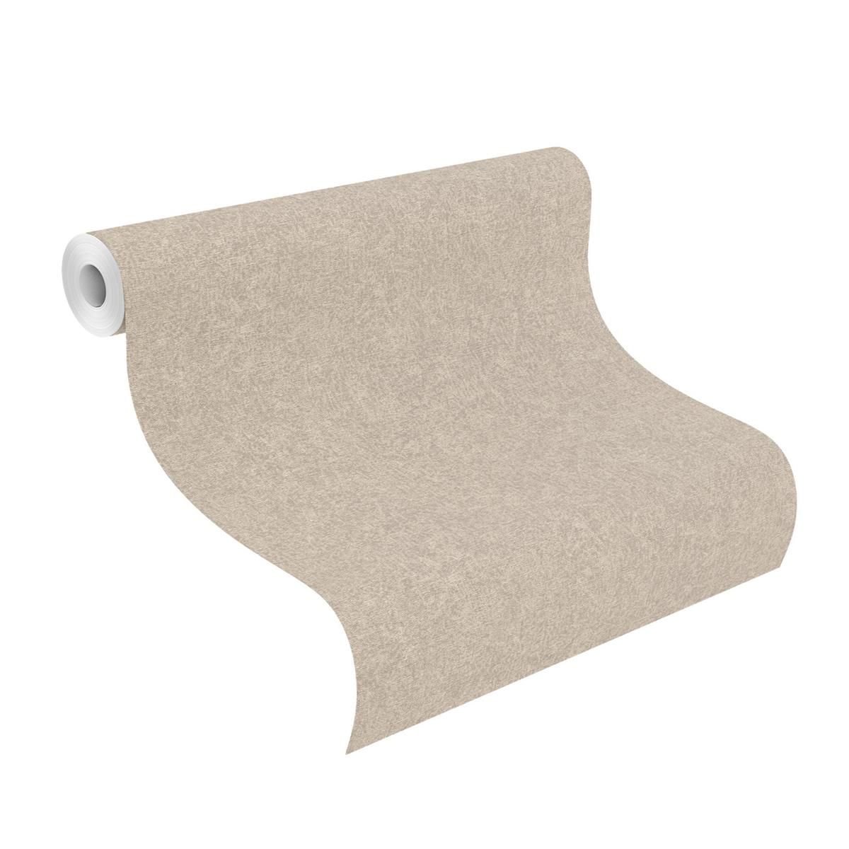 Tapete Basic uni Vinyltapete Taupe ansatzfrei 53 cm x 10,05 m