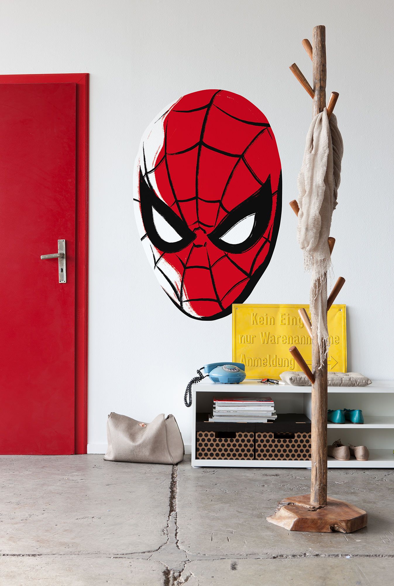Selbstklebende Vlies Fototapete/Wandtattoo - Spider-Man Headshot  - Größe 125 x 125 cm