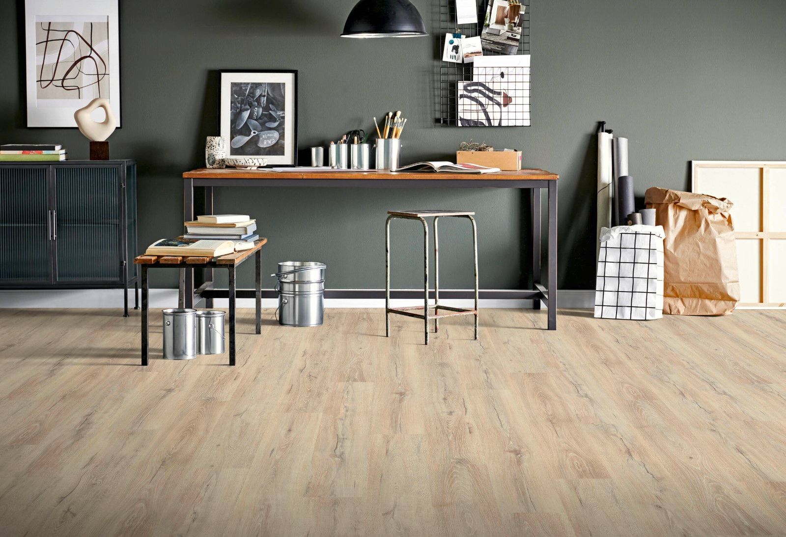 Laminat Planke Holzoptik 1292 x 193 mm mit Klickverbindung Joka Manhattan Normal Plank 3816-Oak palewhite