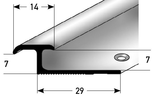 Doppeleinschubprofil 14 x 7 mm silberfarbig 660965 270 cm 270 x 1,4 x 7 cm