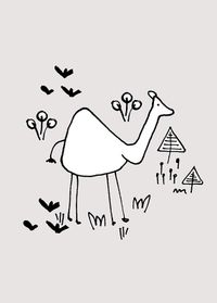 Komar Wandbild - Scribble Camel - Größe: 30 x 40 cm