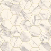 Vinylboden Marble Bianco Hexagon, 200 bis 400 cm breit