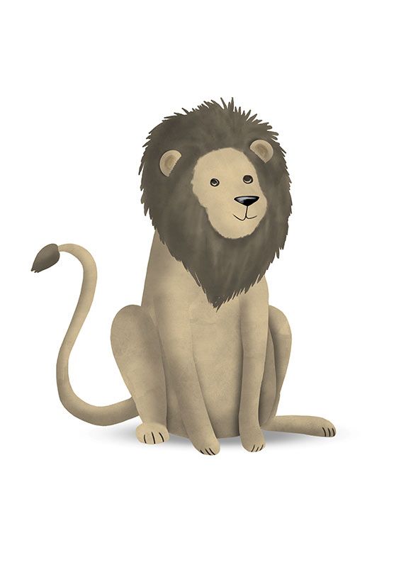 Wandbild - Cute Animal Lion - Größe 30 x 40 cm