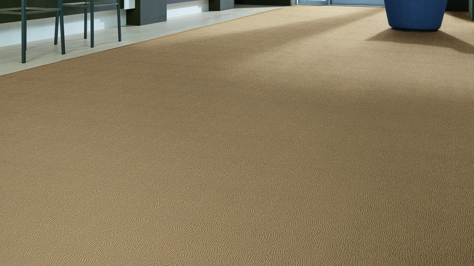 Teppichboden Vorwerk Superior 1049 SAMOS Design Beige-Gelb gestreift 8K85 - Rollenbreite 400 cm