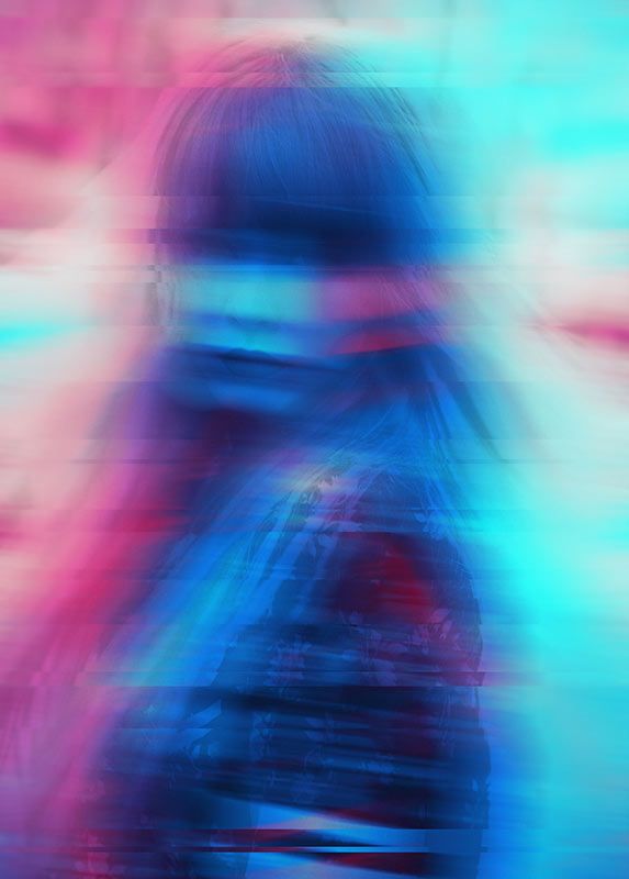 Komar Wandbild - Neon Girl - Größe: 50 x 70 cm