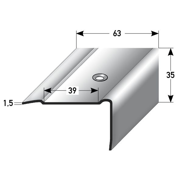 Treppenkanten 35x63x1,5mm INOX PROTECT 100 x 1,5 cm