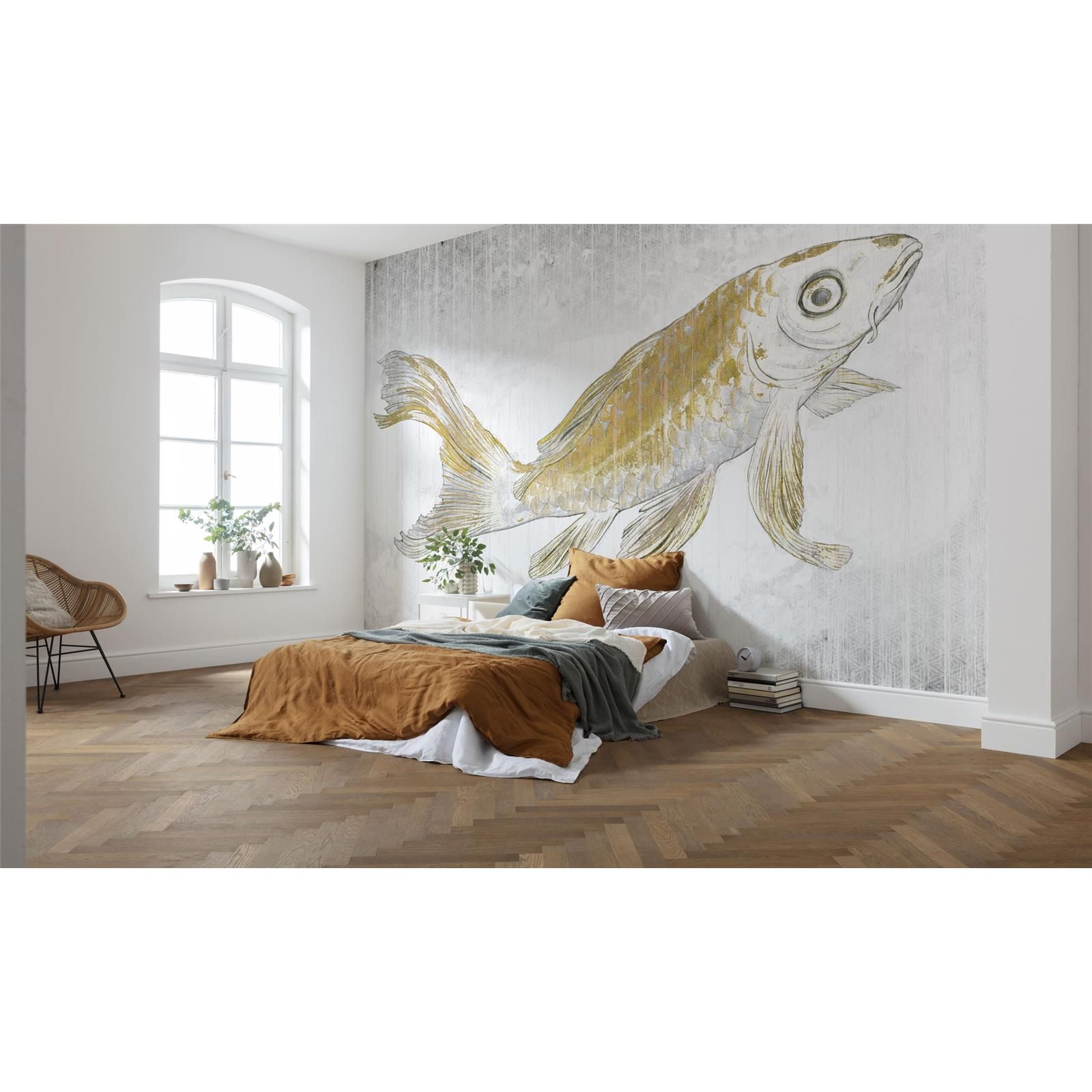 Vlies Fototapete - Golden Koi - Größe 400 x 280 cm