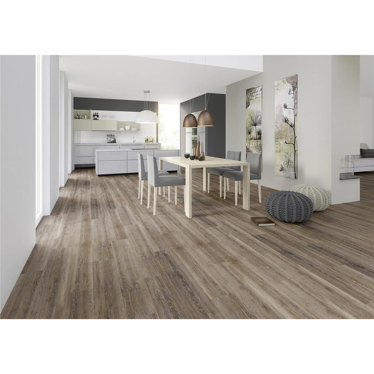 Designboden Click 863X Brown Limed Oak - Planke 17,81 cm x 124,46 cm - Nutzschichtdicke 0,4 mm