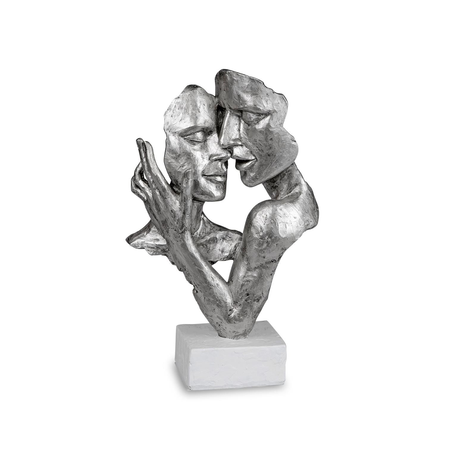 Exklusive Deko-Skulptur - Filigrane Büste im Paar auf 19x32 cm Sockel aus Kunststein, Künstlerhandwerk in Vollendung