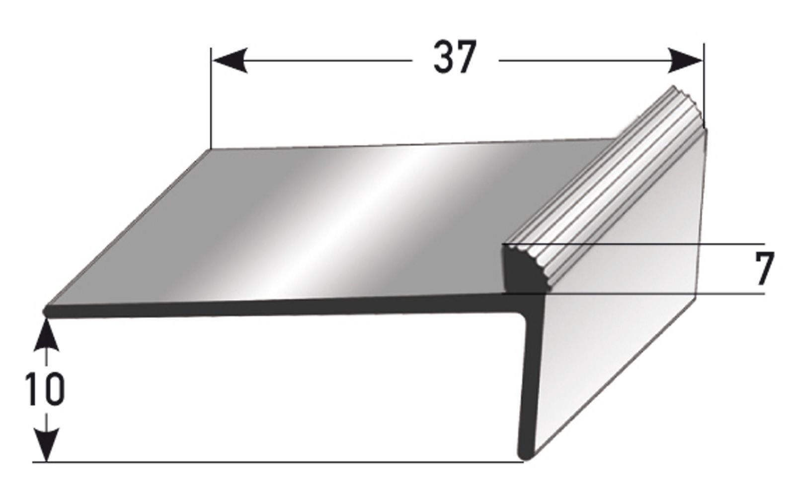 JOKA Treppenkante gebohrt Alu eloxiert 100 x 3,7 cm