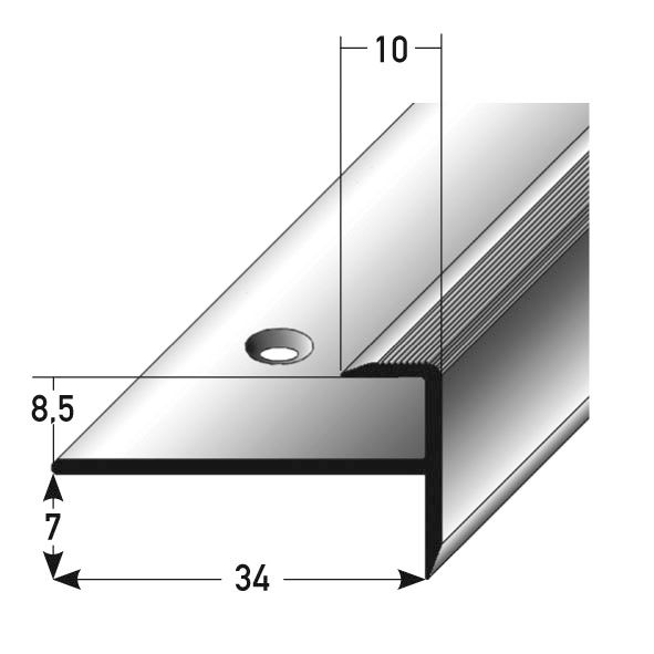 Einschubprofil 8,5 mm mit 7 mm Nase aluminium silber 270cm 321460 270 x 3,4 cm