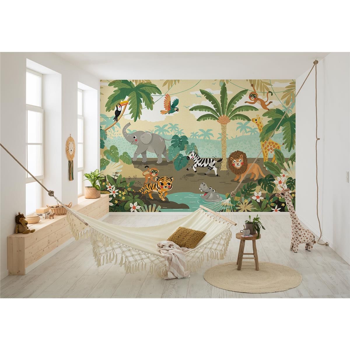 Vlies Fototapete - Baby Safari - Größe 300 x 250 cm