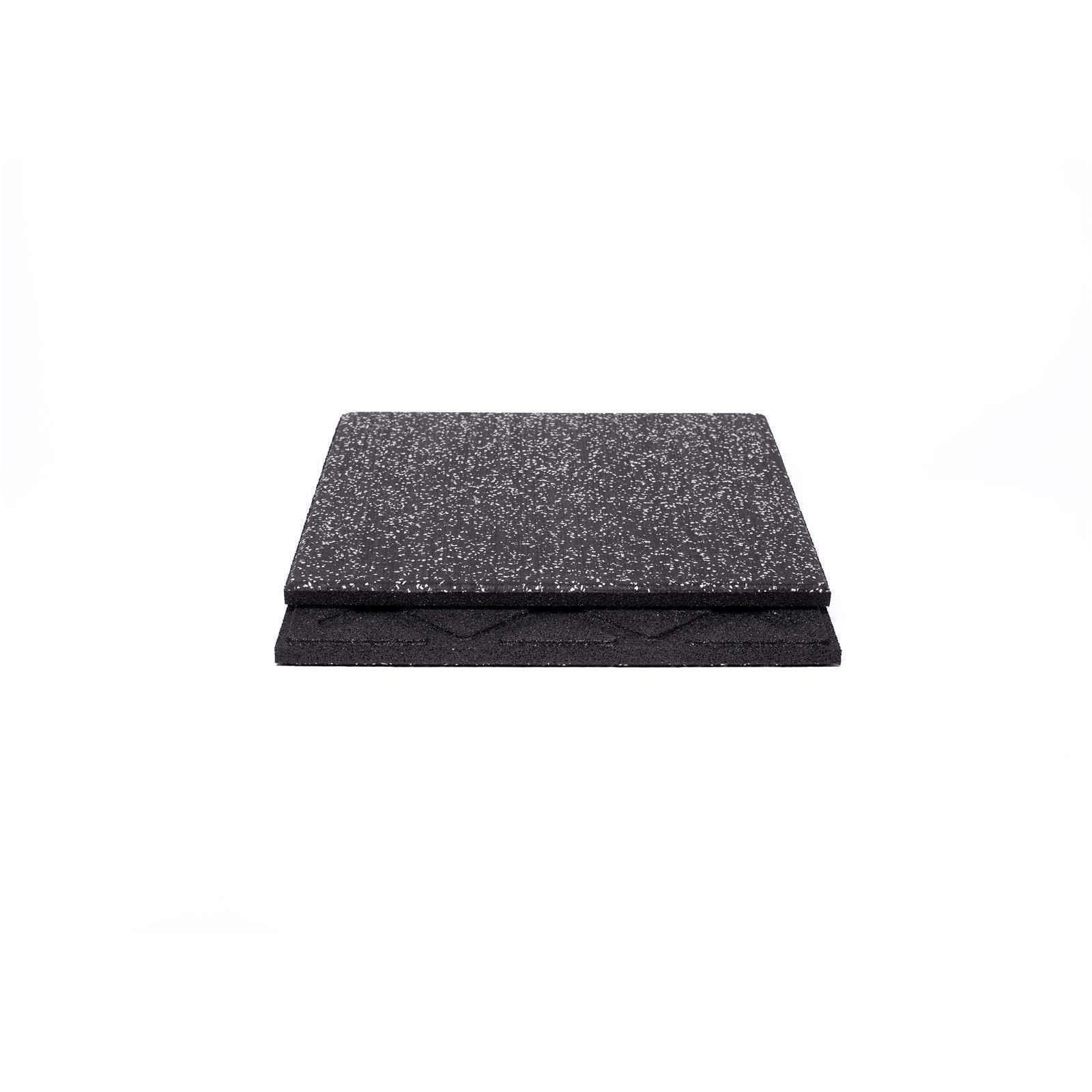 Fitnessboden RUBSLICE MULTI 1050, Gummi Bodenbelag 85% schwarzes SBR + 15% hellgraues EPDM 1000 mm x 1000 mm - Dicke 25 mm