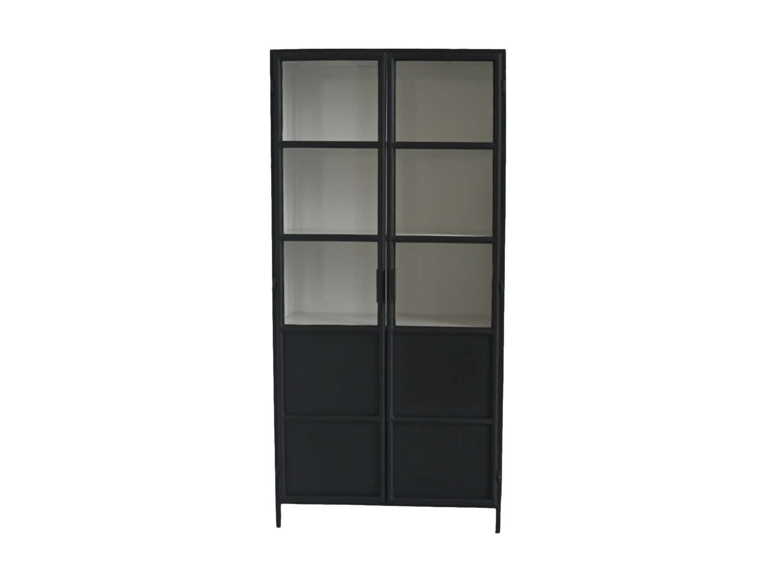 Vitrine Bronx metall EDE-04 Schwarz/Grau Metall B/H/T: 40 cm 190 cm 90 cm