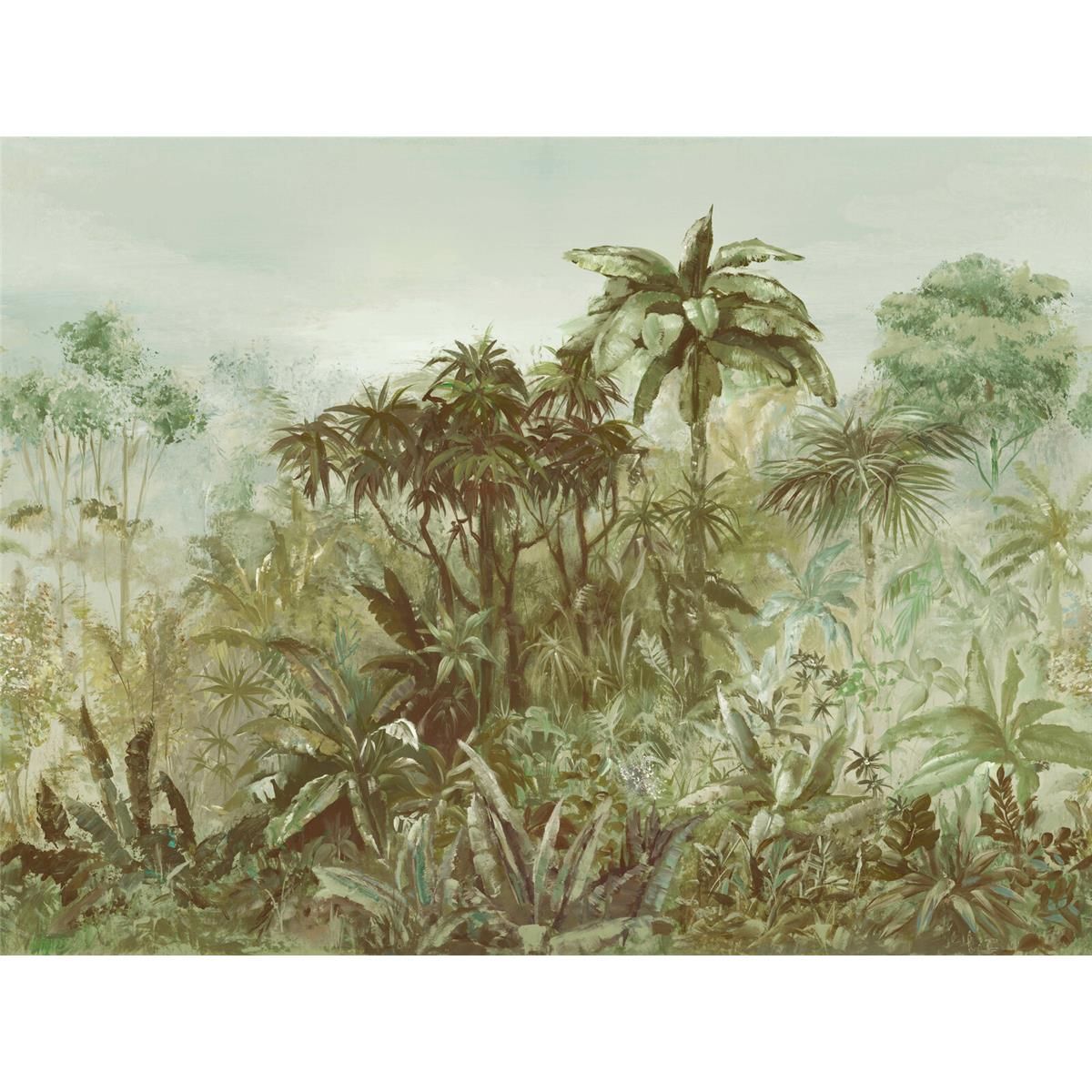 Tapete Nature Botanical Wandbild Kaki ansatzfrei 400 cm x 3 m