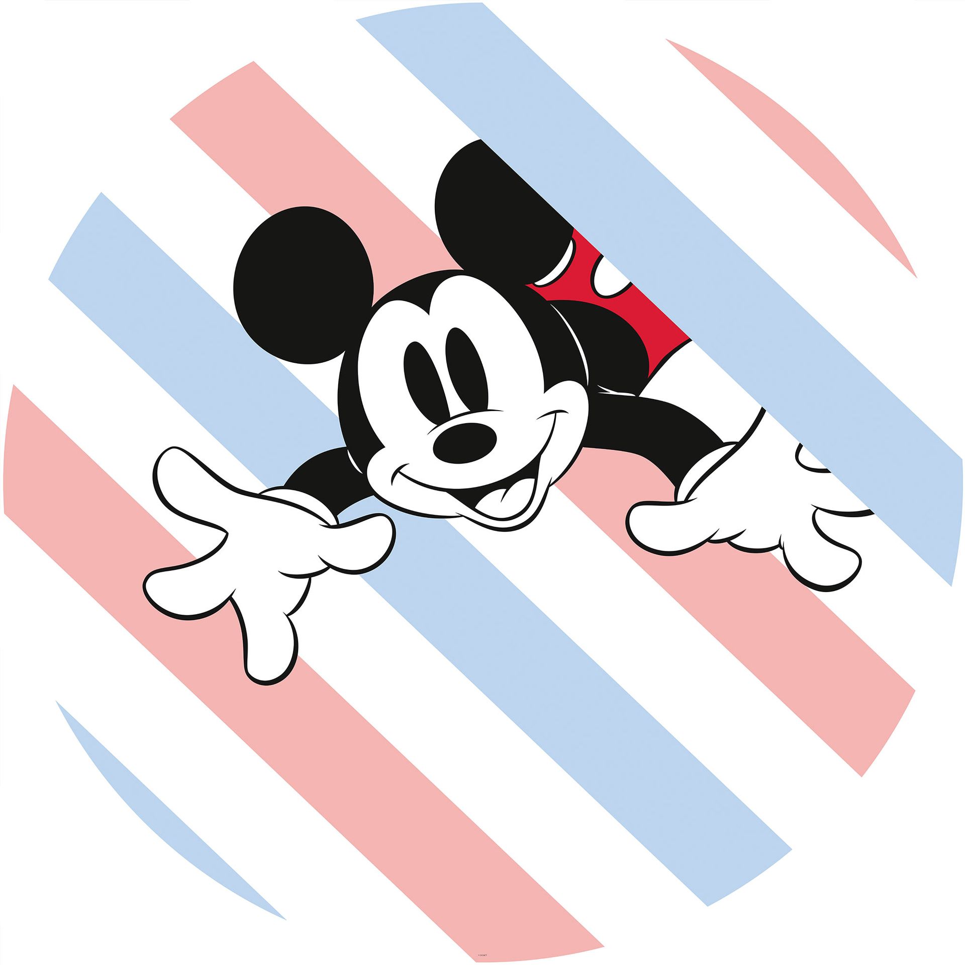 Selbstklebende Vlies Fototapete/Wandtattoo - Mickey Hang in There - Größe 125 x 125 cm