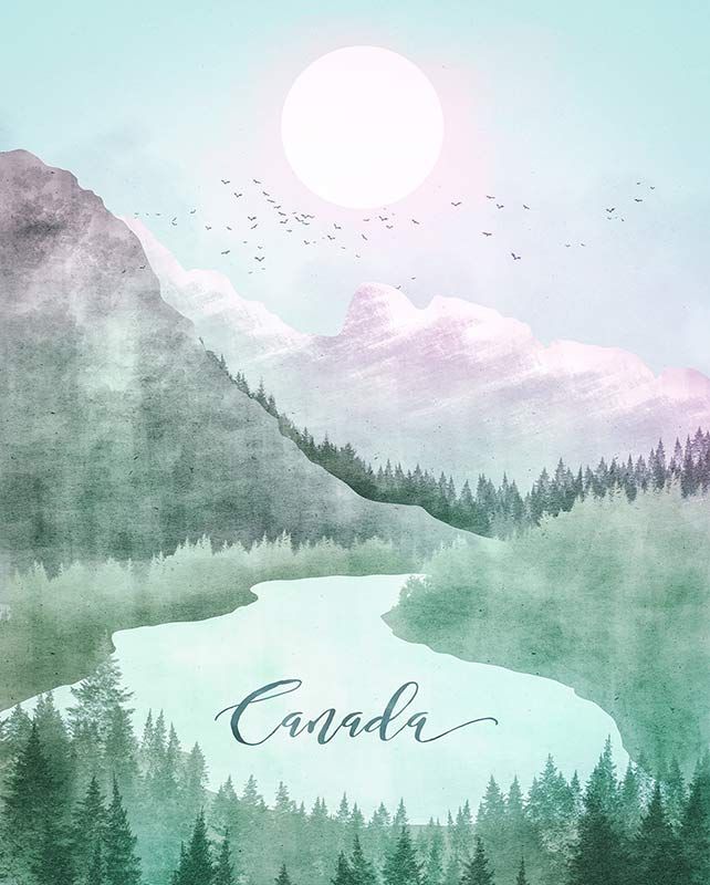 Komar Wandbild - Vintage Travel Canada  - Größe: 40 x 50 cm