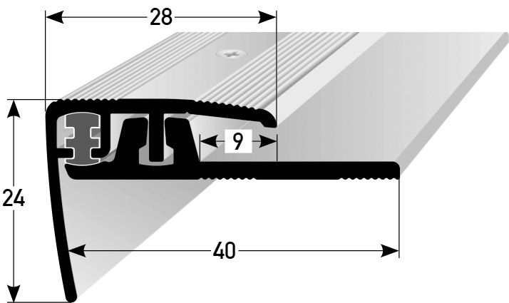 Cavum Treppenkantenprofil f. Klick-Desig 490883 270 cm silber 270 x 2,8 cm