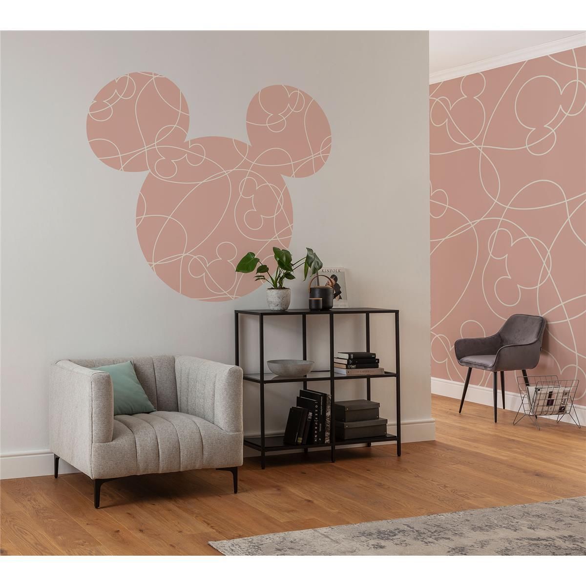 Selbstklebende Vlies Fototapete/Wandtattoo - Mickey Head Knotted - Größe 125 x 125 cm