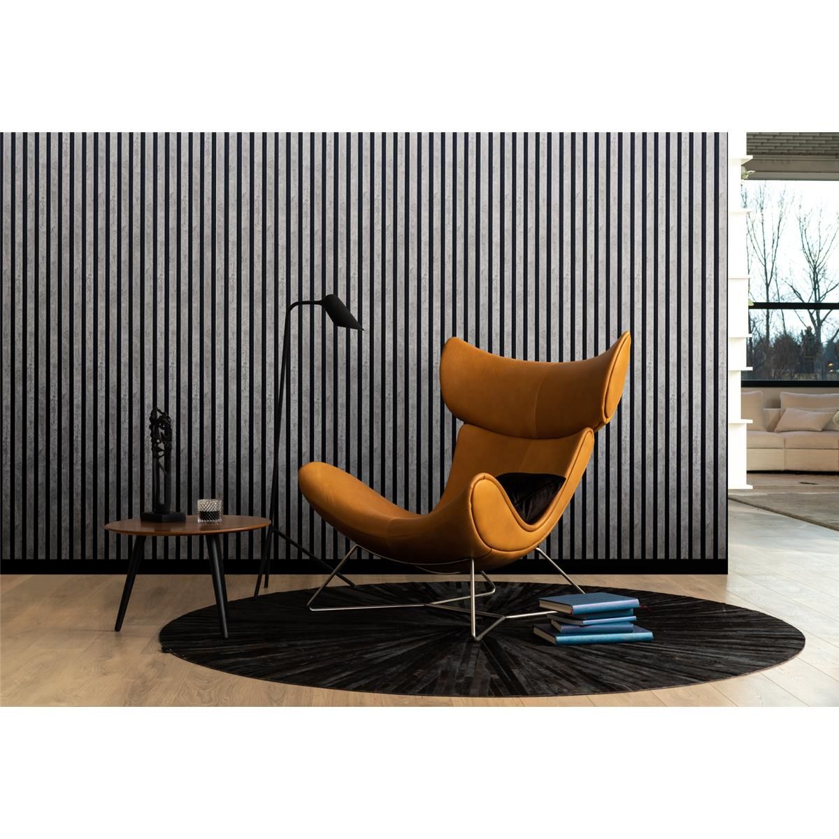 Wandpaneele AKUSTIK MDF und Recycling Filz Loft Grau Lamellen 3,18m² - 4 Stck. 265 cm x 30 cm